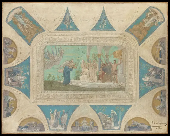 Framed Print : Esquisse pour l'Hôtel de Ville de Paris : Hommage de la Ville de Paris à Victor Hugo, 1894. Creator: Pierre Puvis de Chavannes Framed Print : Esquisse pour l'Hôtel de Ville de Paris : Hommage de la Ville de Paris à Victor Hugo, 1894. Creator: Pierre Puvis de Chavannes