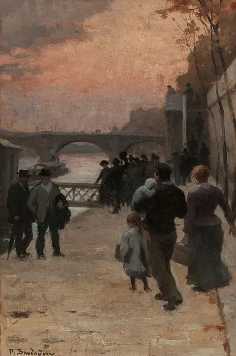 Framed Print : Esquisse pour l'Hôtel de Ville de Paris : Le soir à Paris. 1889. Creator: Paul Albert Baudouin Framed Print : Esquisse pour l'Hôtel de Ville de Paris : Le soir à Paris. 1889. Creator: Paul Albert Baudouin