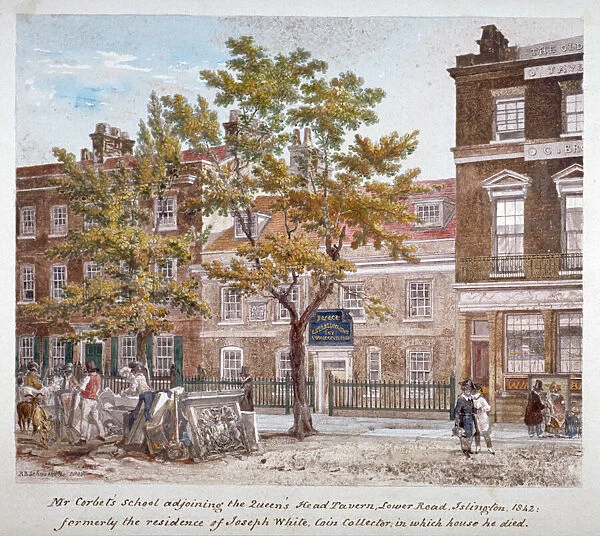 Essex Road, Islington, London, 1842. Artist: Robert Blemmell Schnebbelie