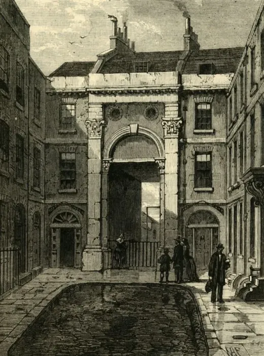 Framed Print : Essex Water Gate, Essex Street, Strand, (1881). Creator: Unknown Framed Print : Essex Water Gate, Essex Street, Strand, (1881). Creator: Unknown