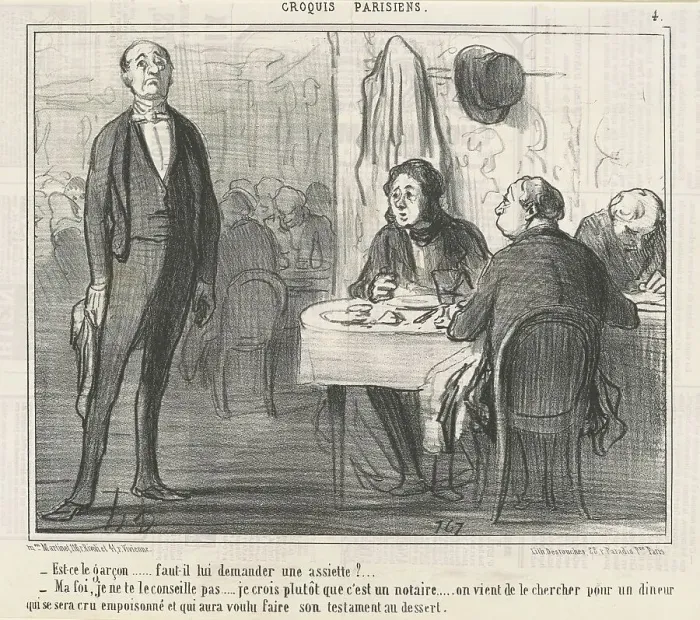 Framed Print : Est-ce le garçon?, 19th century. Creator: Honore Daumier Framed Print : Est-ce le garçon?, 19th century. Creator: Honore Daumier