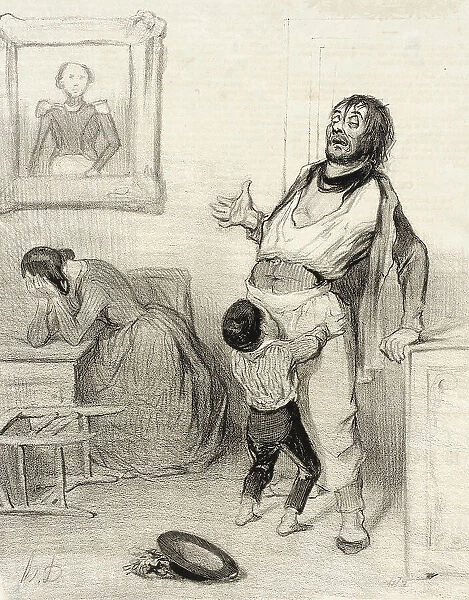 Est-il permis de revenir de Bercy dans un état pareil.. 1843. Creator: Honore Daumier