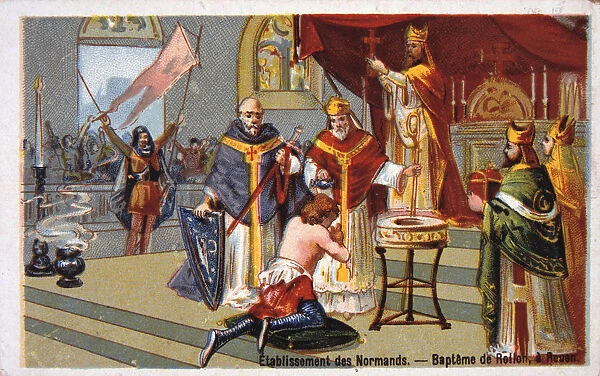Establishment of the Normans: Baptism of Rollo at Rouen, (19th century)