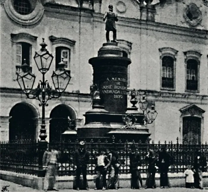 Framed Print : Estatua de Jose Bonifacio. (Largo de S. Francisco), 1895. Artist: Paulo Kowalsky Framed Print : Estatua de Jose Bonifacio. (Largo de S. Francisco), 1895. Artist: Paulo Kowalsky