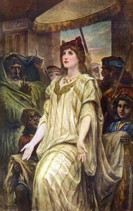 Framed Print : Esther Pleading For Her People, 1926. Artist: Felix Joseph Barrias Framed Print : Esther Pleading For Her People, 1926. Artist: Felix Joseph Barrias