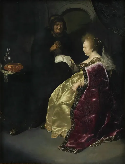 Framed Print : Esther reading Haman's Decree of the Extermination of the Jews, 1630-1639. Creators: Salomon Koninck, Rembrandt Harmensz van Rijn, Jan Lievens Framed Print : Esther reading Haman's Decree of the Extermination of the Jews, 1630-1639. Creators: Salomon Koninck, Rembrandt Harmensz van Rijn, Jan Lievens