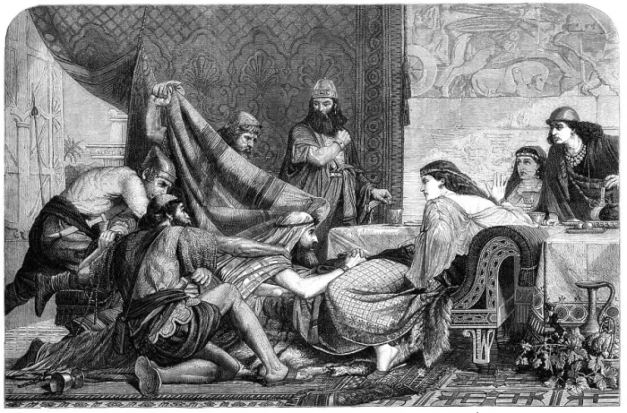 Framed Print : Esther's Banquet, by E. Armitage, from the Liverpool Exhibition of Fine Arts, 1865. Creator: Unknown Framed Print : Esther's Banquet, by E. Armitage, from the Liverpool Exhibition of Fine Arts, 1865. Creator: Unknown