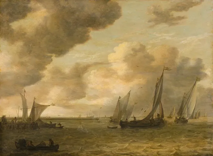 Framed Print : Estuary with Sailing Boats, 1655. Creator: Jan van Goyen Framed Print : Estuary with Sailing Boats, 1655. Creator: Jan van Goyen
