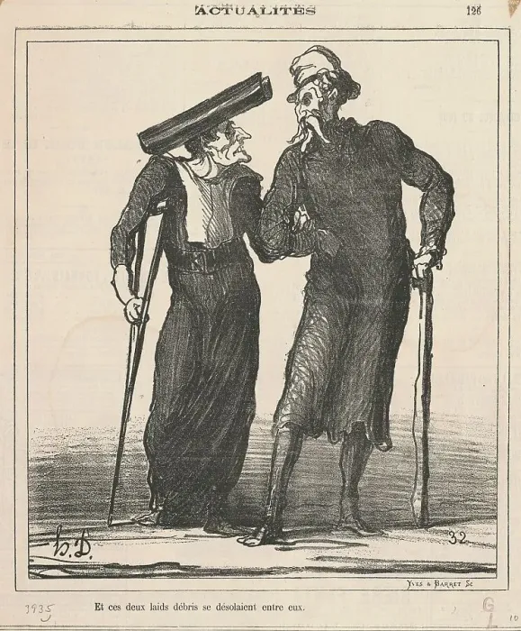 Framed Print : Et ces deux laids débris se désolaient entre eux, 19th century. Creator: Honore Daumier Framed Print : Et ces deux laids débris se désolaient entre eux, 19th century. Creator: Honore Daumier