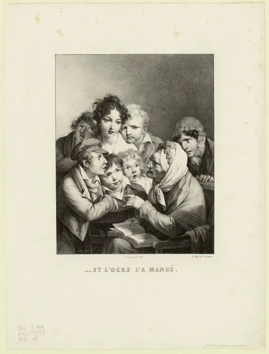 Framed Print : Et l'ogre l'a mangé! (And the Ogre Ate Him Up!), 1824. Creator: Boilly, Louis-Léopold (1761-1845) Framed Print : Et l'ogre l'a mangé! (And the Ogre Ate Him Up!), 1824. Creator: Boilly, Louis-Léopold (1761-1845)