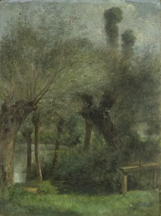 Framed Print : Etang de Jouy-le-Comte près de l'Isle-Adam, c.1866. Creator: Fernand Pelez Framed Print : Etang de Jouy-le-Comte près de l'Isle-Adam, c.1866. Creator: Fernand Pelez