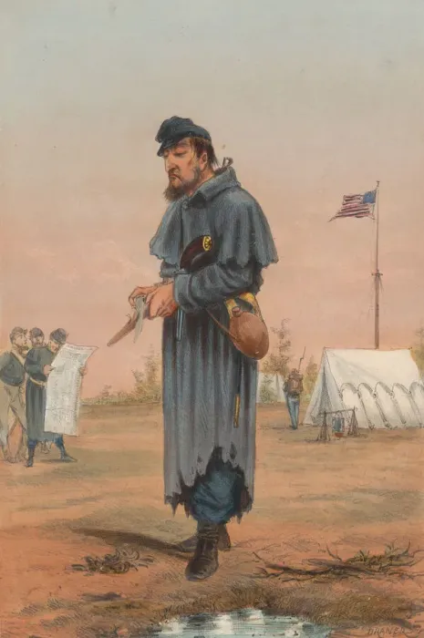 Framed Print : Etats-Unis d Amerique - Infanterie de ligne, 1865. Creator: Draner Framed Print : Etats-Unis d Amerique - Infanterie de ligne, 1865. Creator: Draner