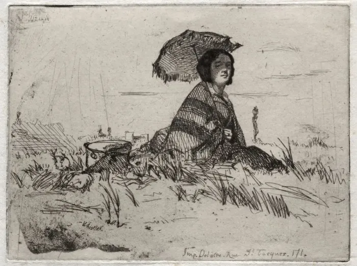 Framed Print : Twelve Etchings from Nature: En Plein Soleil, 1858. Creator: James McNeill Whistler (American Framed Print : Twelve Etchings from Nature: En Plein Soleil, 1858. Creator: James McNeill Whistler (American