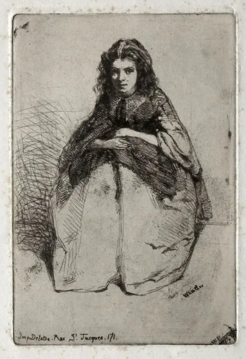 Framed Print : Twelve Etchings from Nature: Fumette, 1858. Creator: James McNeill Whistler (American, 1834-1903)