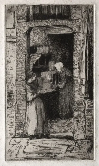 Framed Print : Twelve Etchings from Nature: La Marchande de Moutarde, 1858. Creator: James McNeill Whistler Framed Print : Twelve Etchings from Nature: La Marchande de Moutarde, 1858. Creator: James McNeill Whistler