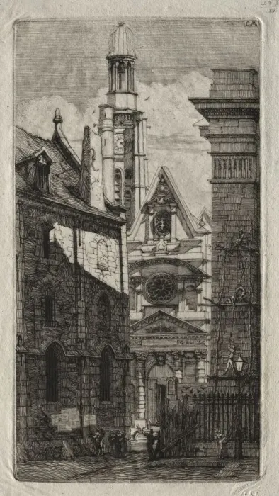 Framed Print : Etchings of Paris: Church of St. Stephen of the Mount, 1852. Creator: Charles Meryon (French Framed Print : Etchings of Paris: Church of St. Stephen of the Mount, 1852. Creator: Charles Meryon (French