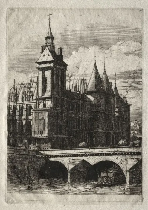 Framed Print : Etchings of Paris: The Clock Tower, 1852. Creator: Charles Meryon (French, 1821-1868) Framed Print : Etchings of Paris: The Clock Tower, 1852. Creator: Charles Meryon (French, 1821-1868)