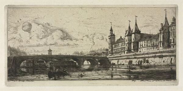 Etchings of Paris: The Exchange Bridge, 1854. Creator: Charles Meryon (French, 1821-1868)
