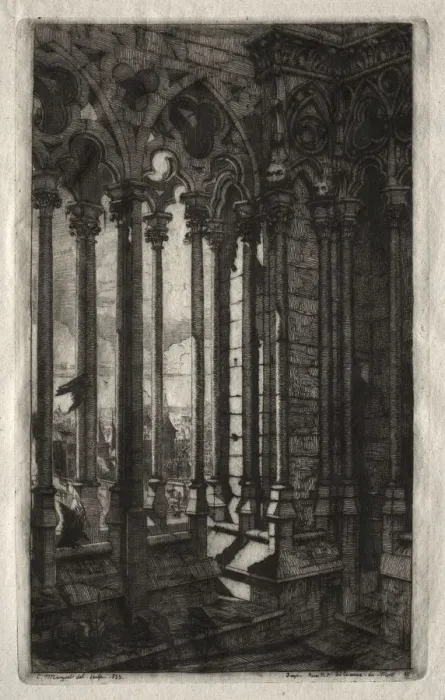 Framed Print : Etchings of Paris: The Gallery of Notre Dame, 1853. Creator: Charles Meryon (French, 1821-1868) Framed Print : Etchings of Paris: The Gallery of Notre Dame, 1853. Creator: Charles Meryon (French, 1821-1868)