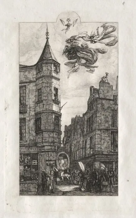 Framed Print : Etchings of Paris: Tourelle, rue de lEcole de Medicine, 1861. Creator: Charles Meryon (French Framed Print : Etchings of Paris: Tourelle, rue de lEcole de Medicine, 1861. Creator: Charles Meryon (French