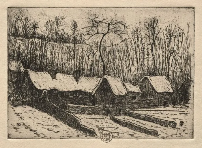 Framed Print : Six Etchings: The Thatched Bakery, Auvers, 1895. Creator: Paul Gachet (French, 1828-1909) Framed Print : Six Etchings: The Thatched Bakery, Auvers, 1895. Creator: Paul Gachet (French, 1828-1909)