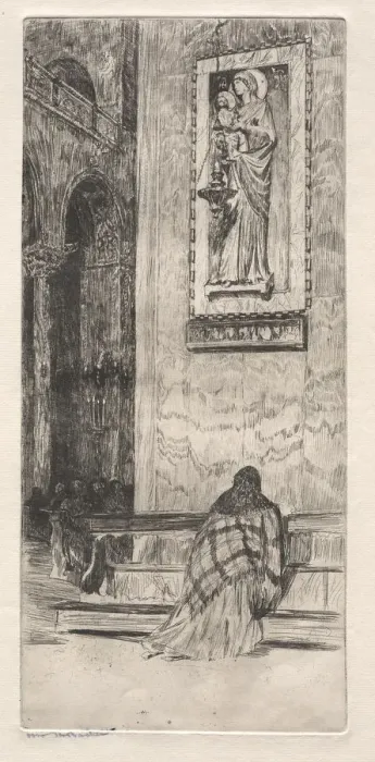 Framed Print : Etchings of Venice: St. Marks, 19th century. Creator: Otto H. Bacher (American, 1856-1909)