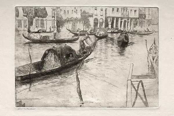 Etchings of Venice: Traghetto San Felice, 19th century. Creator: Otto H. Bacher (American