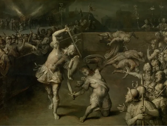 Framed Print : Eteocles and Polynices, c1620s. Creator: Frans Francken II Framed Print : Eteocles and Polynices, c1620s. Creator: Frans Francken II