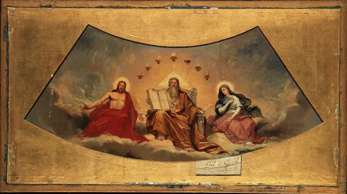 Framed Print : The Eternal Father, Christ and the Virgin, c1838. Creators: Alexandre Denis Abel de Pujol, Virgin Mary Framed Print : The Eternal Father, Christ and the Virgin, c1838. Creators: Alexandre Denis Abel de Pujol, Virgin Mary