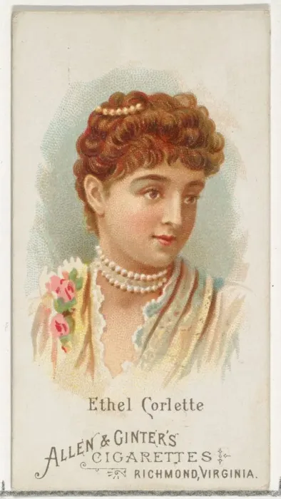 Framed Print : Ethel Corlette, from Worlds Beauties, Series 1 (N26) for Allen & Ginter Cigarettes Framed Print : Ethel Corlette, from Worlds Beauties, Series 1 (N26) for Allen & Ginter Cigarettes