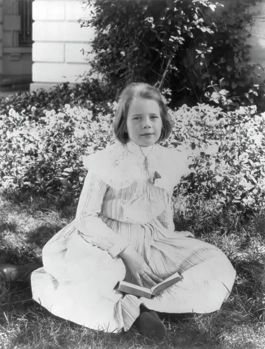 Framed Print : Ethel Roosevelt in the garden, c1902 June 17. Creator: Frances Benjamin Johnston Framed Print : Ethel Roosevelt in the garden, c1902 June 17. Creator: Frances Benjamin Johnston