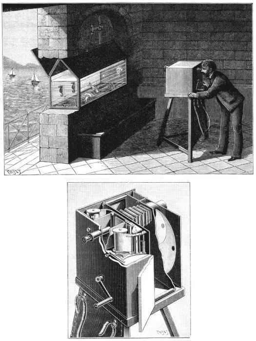 Framed Print : Etienne Jules Marey (1830-1903), with cine camera, 1903 Framed Print : Etienne Jules Marey (1830-1903), with cine camera, 1903