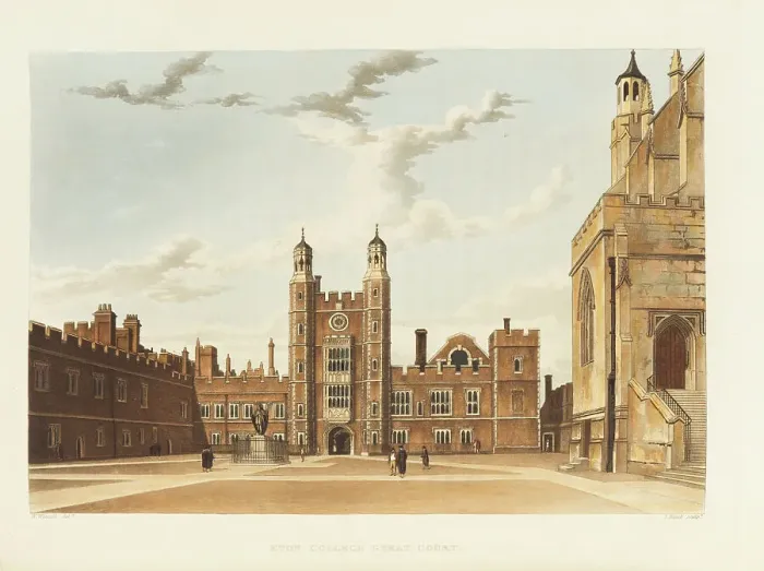 Framed Print : Eton College Great Court, 1816. Creator: Westall, William (1781-1850) Framed Print : Eton College Great Court, 1816. Creator: Westall, William (1781-1850)