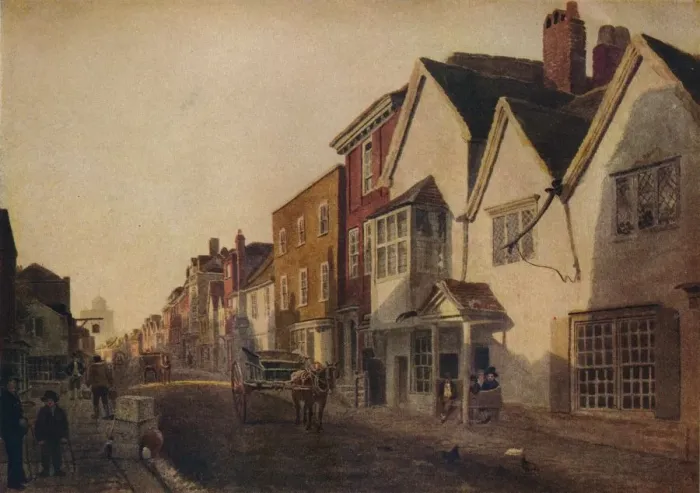 Framed Print : Eton High Street, c19th century, (1924). Artist: Peter de Wint Framed Print : Eton High Street, c19th century, (1924). Artist: Peter de Wint