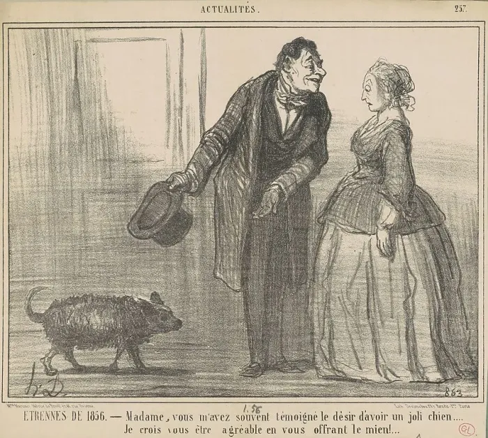 Framed Print : Etrennes de 1856... 19th century. Creator: Honore Daumier Framed Print : Etrennes de 1856... 19th century. Creator: Honore Daumier