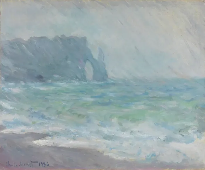 Framed Print : Etretat in the Rain, 1886. Creator: Claude Monet