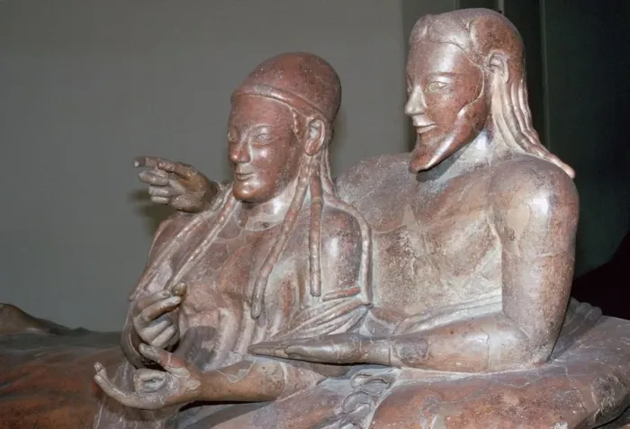 Framed Print : Etruscan sarcophagus of a couple, 6th century BC Framed Print : Etruscan sarcophagus of a couple, 6th century BC