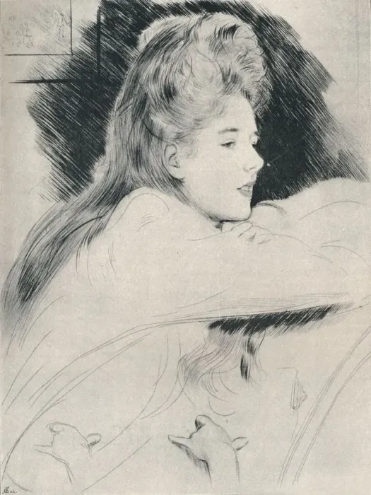 Framed Print : Etude, c1890, (1894). Artist: Paul Helleu Framed Print : Etude, c1890, (1894). Artist: Paul Helleu