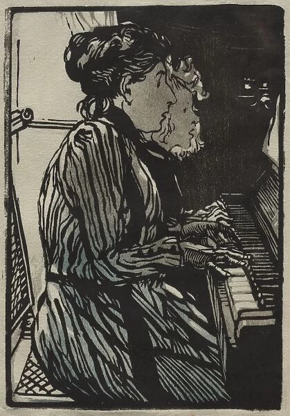 Etude a Quatre Mains, 1890. Creator: Auguste Louis Lepere (French, 1849-1918)