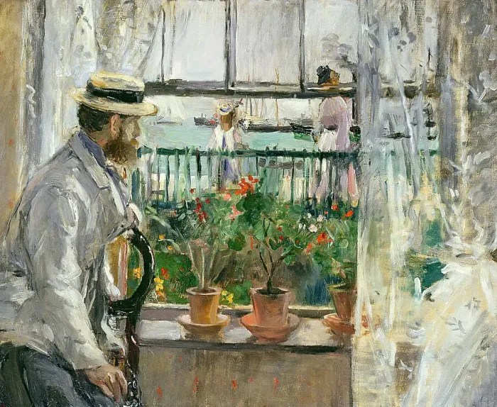 Framed Print : Eugene Manet on the Isle of Wight, 1875. Artist: Morisot, Berthe (1841-1895) Framed Print : Eugene Manet on the Isle of Wight, 1875. Artist: Morisot, Berthe (1841-1895)