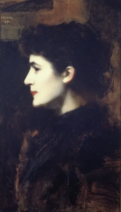 Framed Print : Eugénie-Marie Gadiffet-Caillard dite Germaine Dawis, 1892. Creator: Jean Jacques Henner Framed Print : Eugénie-Marie Gadiffet-Caillard dite Germaine Dawis, 1892. Creator: Jean Jacques Henner