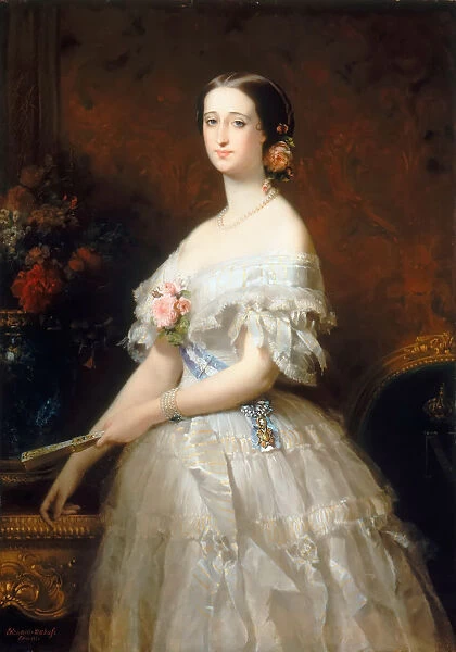 Eugenie de Montijo, Empress of the French. Artist: Dubufe, Edouard Louis (1819-1883)