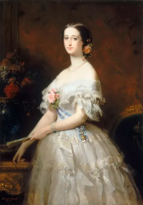 Framed Print : Eugenie de Montijo, Empress of the French. Artist: Dubufe, Edouard Louis (1819-1883) Framed Print : Eugenie de Montijo, Empress of the French. Artist: Dubufe, Edouard Louis (1819-1883)