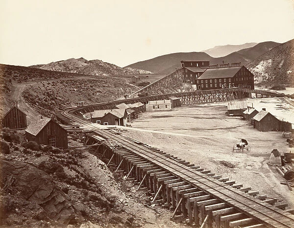 Eureka Quartz Mill and Flume, Nevada, 1875, printed ca. 1876