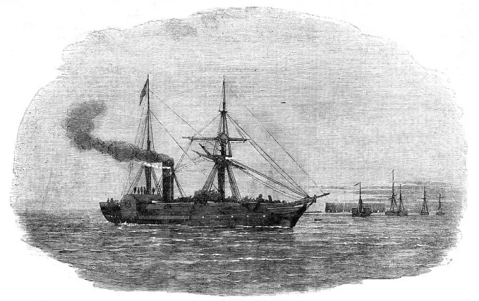 Framed Print : The Europa Steam-Ship leaving Kingstown with the 90th Regiment on board, for the Seat of War, 1854 Creator: Unknown. The Europa Steam-Ship leaving Kingstown with the 90th Regiment on board, for the Seat of War, 1854 Creator: Unknown Framed Print : The Europa Steam-Ship leaving Kingstown with the 90th Regiment on board, for the Seat of War, 1854 Creator: Unknown. The Europa Steam-Ship leaving Kingstown with the 90th Regiment on board, for the Seat of War, 1854 Creator: Unknown