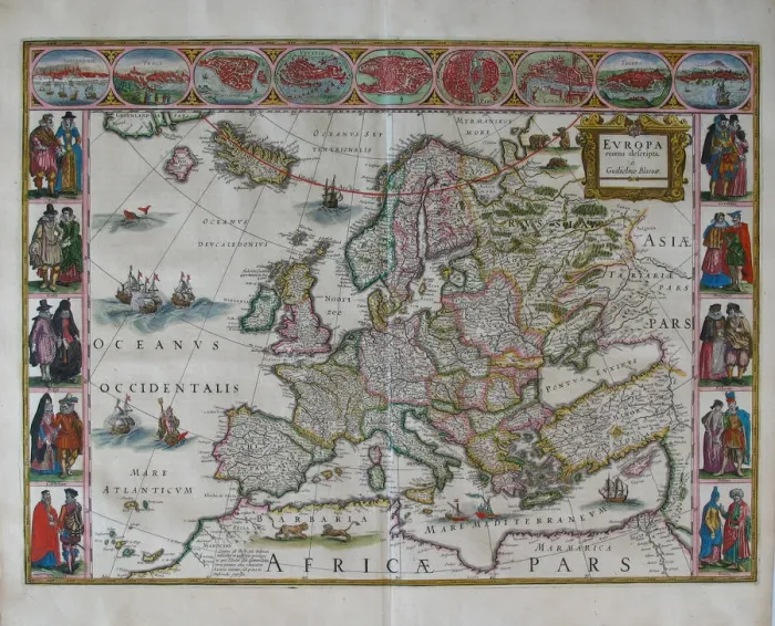 Framed Print : Europe Map (From: Atlas Maior). Artist: Blaeu, Joan (1596-1673) Framed Print : Europe Map (From: Atlas Maior). Artist: Blaeu, Joan (1596-1673)