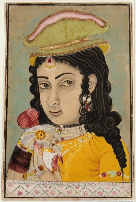 Framed Print : A European Lady holding a bottle and cup, c. 1710-20. Creator: Unknown Framed Print : A European Lady holding a bottle and cup, c. 1710-20. Creator: Unknown