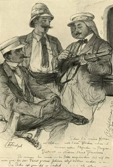 Framed Print : Europeans on board ship, 1898. Creator: Christian Wilhelm Allers Framed Print : Europeans on board ship, 1898. Creator: Christian Wilhelm Allers
