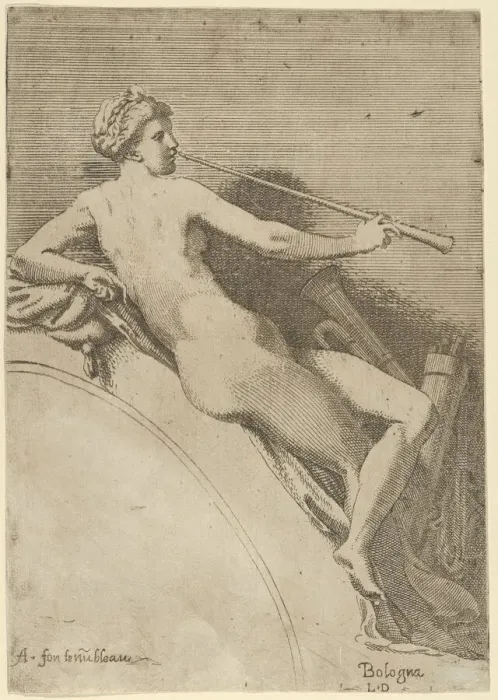 Framed Print : Euterpe, ca. 1540-45. Creator: Leon Davent Framed Print : Euterpe, ca. 1540-45. Creator: Leon Davent