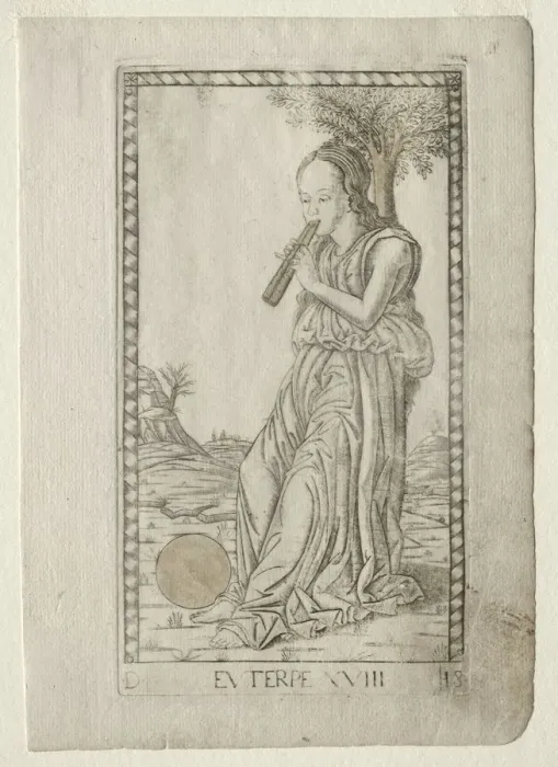 Framed Print : Euterpe (music, lyric poetry) (from the Tarocchi series D... before 1467. Creator Framed Print : Euterpe (music, lyric poetry) (from the Tarocchi series D... before 1467. Creator